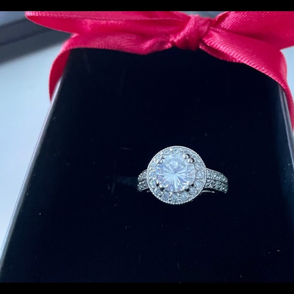 Silver ring with clear stone